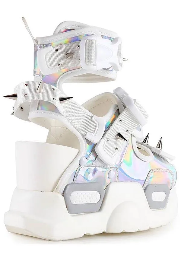 Mulberry 03 [Silver Holo] | PLATFORM SANDALS*