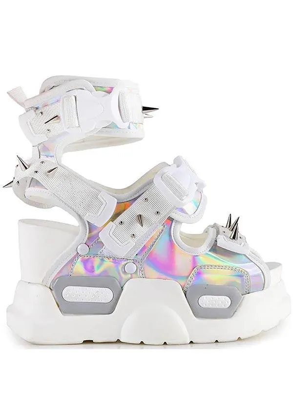 Mulberry 03 [Silver Holo] | PLATFORM SANDALS*