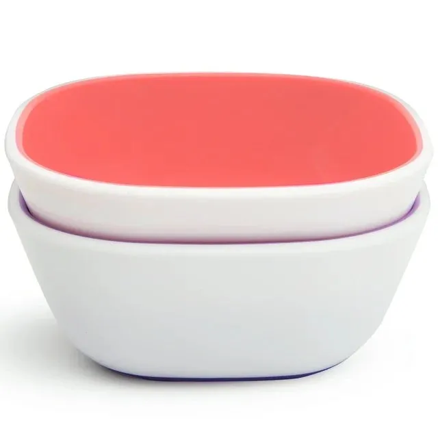 Munchkin Toddler Splash Bowls, 2 Piece, Pink/Purple