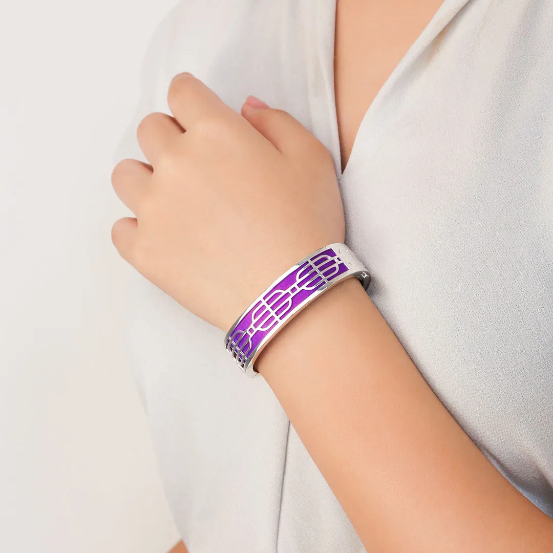 Nanyang Dream Bangle - Orchid Purple - Sterling Silver