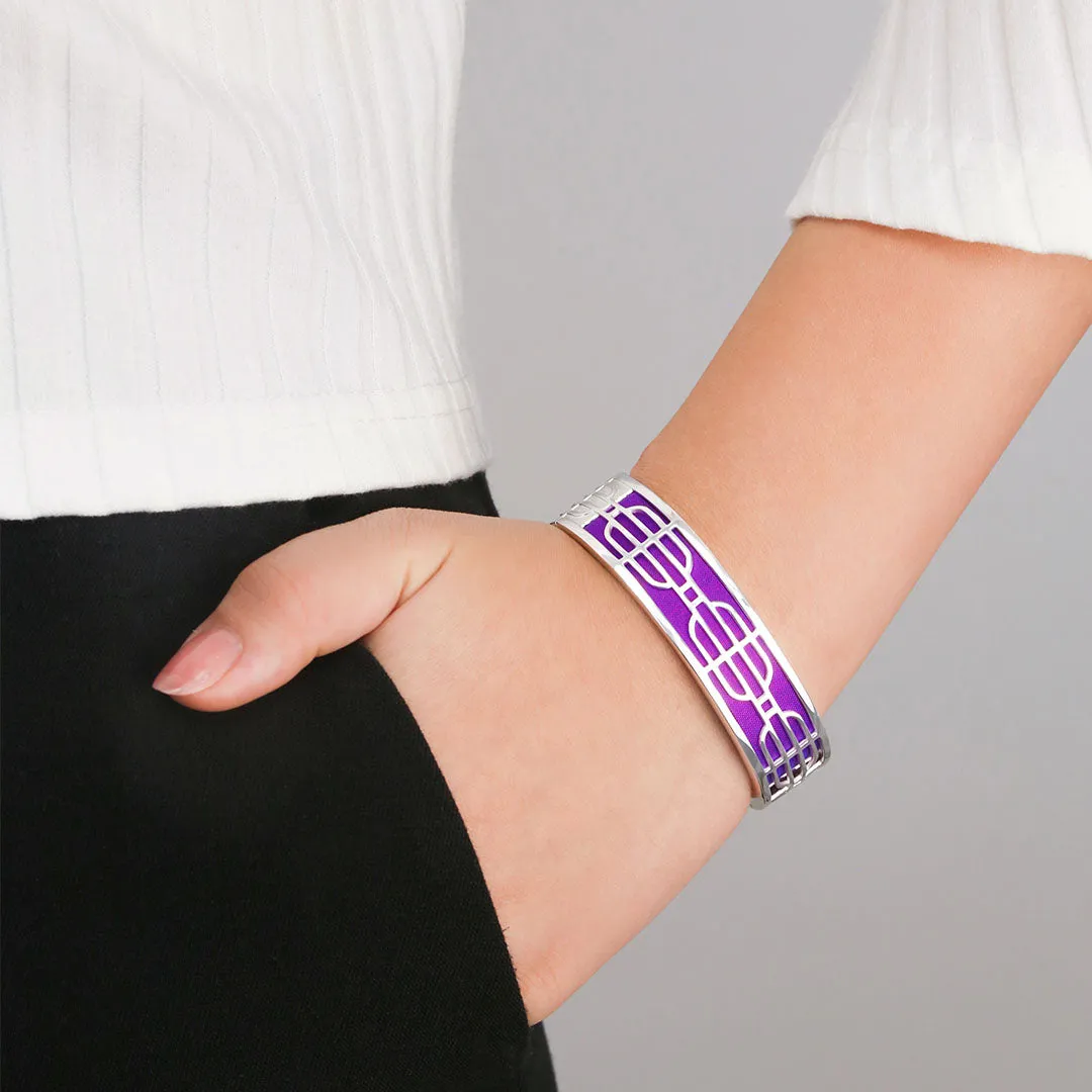 Nanyang Dream Bangle - Orchid Purple - Sterling Silver