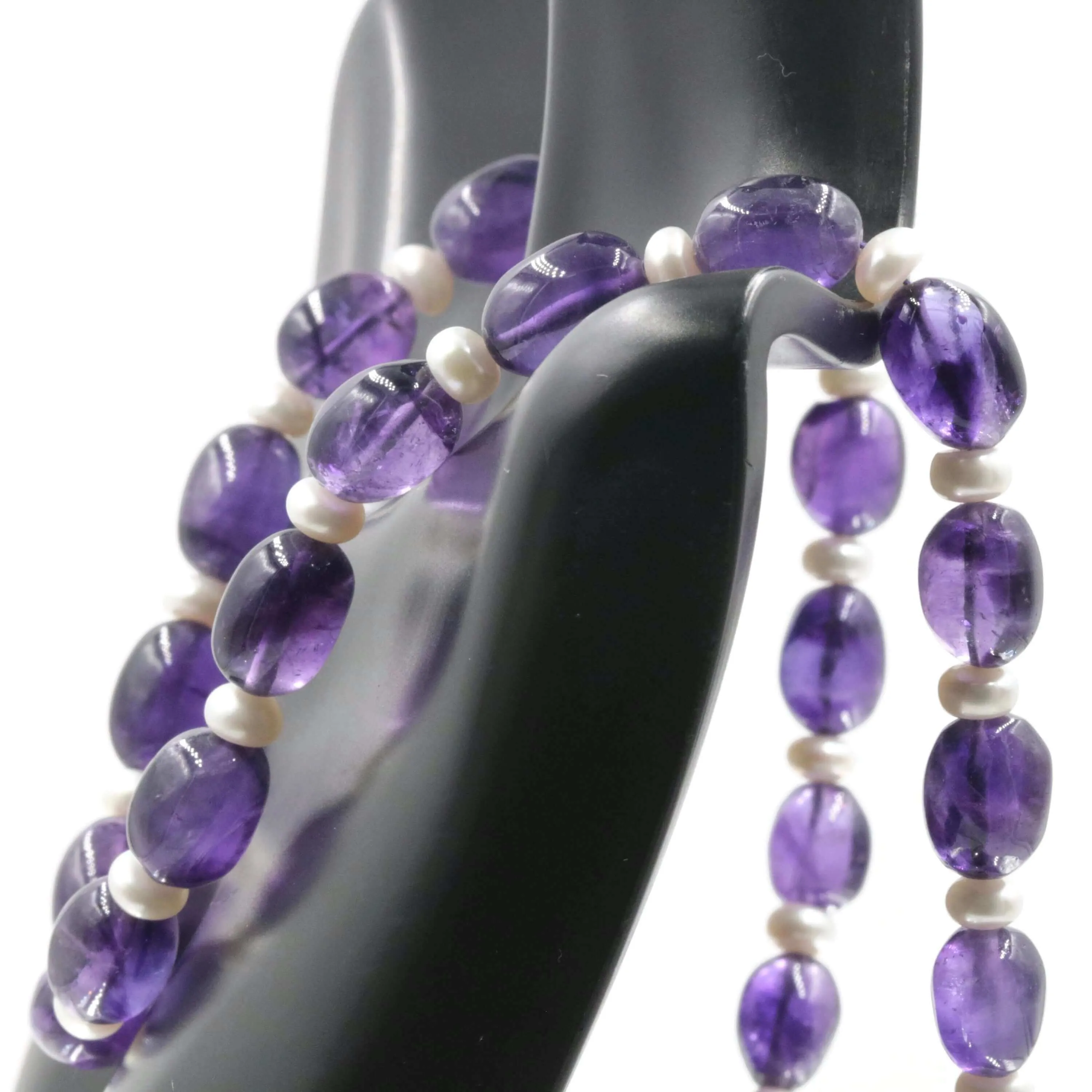 Natural Amethyst and Cultured Pearl Beaded Necklace Amethyst and Pearl Necklace Amethyst Necklace Pearl Necklace SKU 6142716