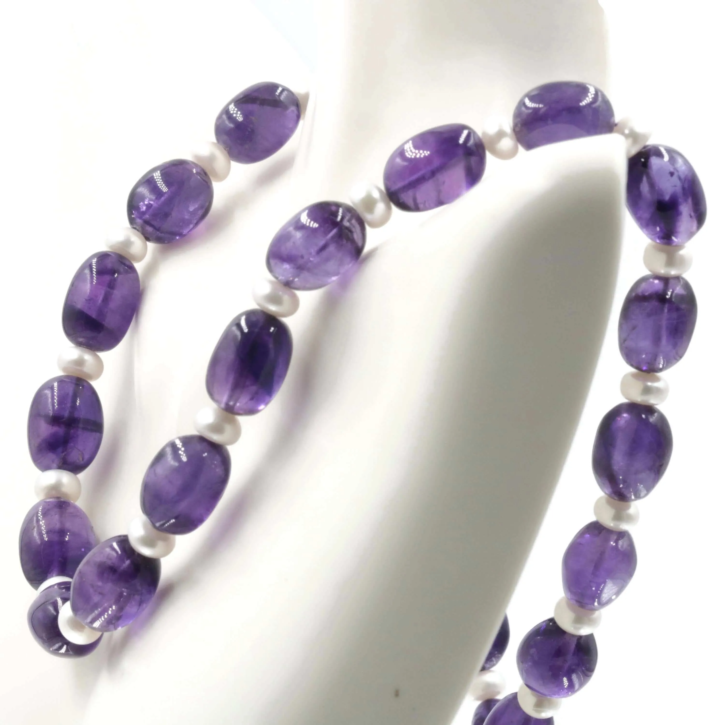 Natural Amethyst and Cultured Pearl Beaded Necklace Amethyst and Pearl Necklace Amethyst Necklace Pearl Necklace SKU 6142716