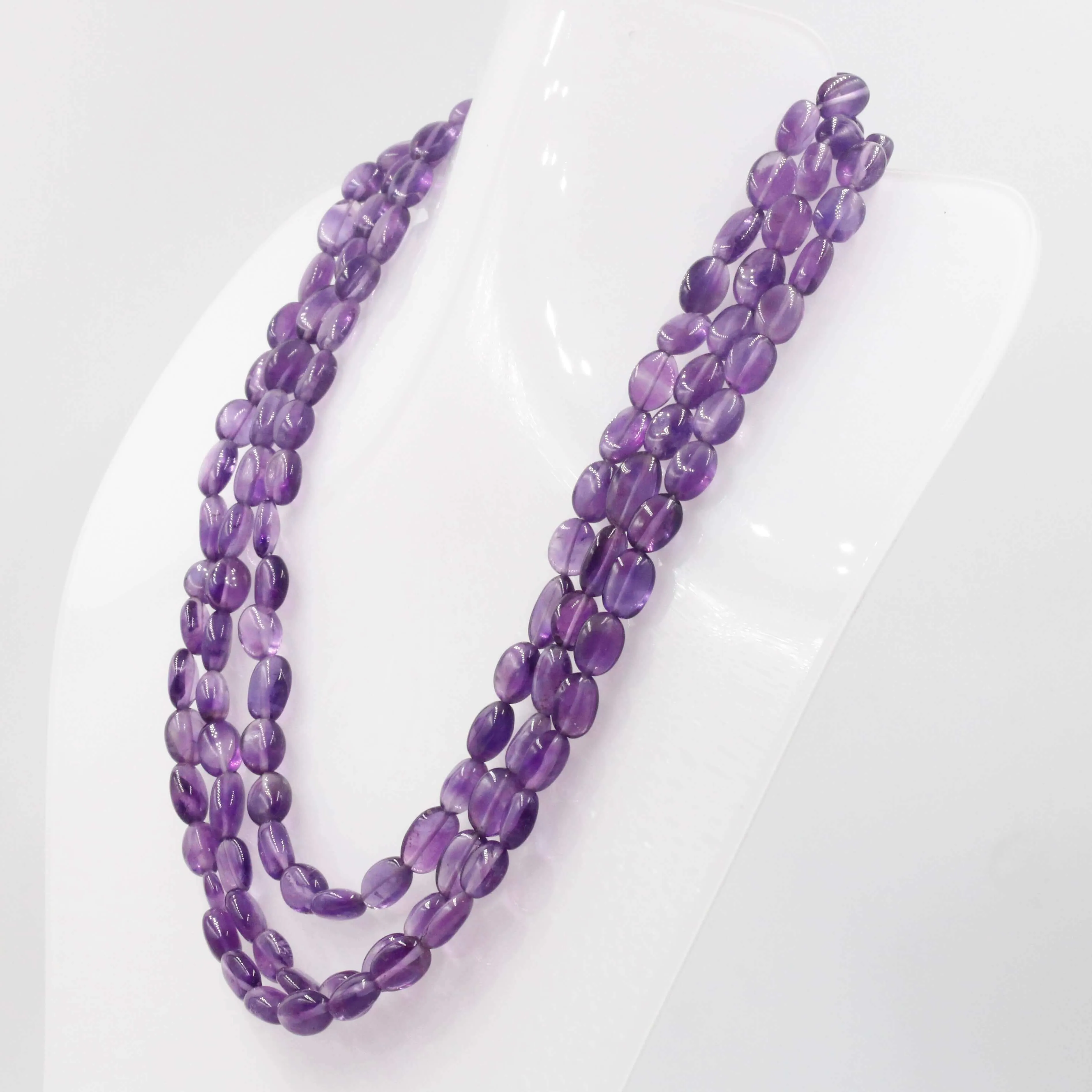 Natural Amethyst Beaded Necklace Layered Necklace Long Necklace Beaded Necklace Gemstone Necklace Sarafa Necklace Indian Necklace SKU: 6143090