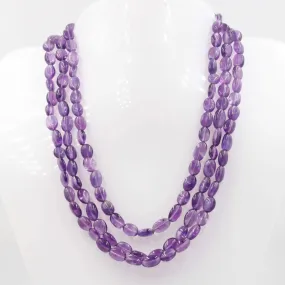 Natural Amethyst Beaded Necklace Layered Necklace Long Necklace Beaded Necklace Gemstone Necklace Sarafa Necklace Indian Necklace SKU: 6143090