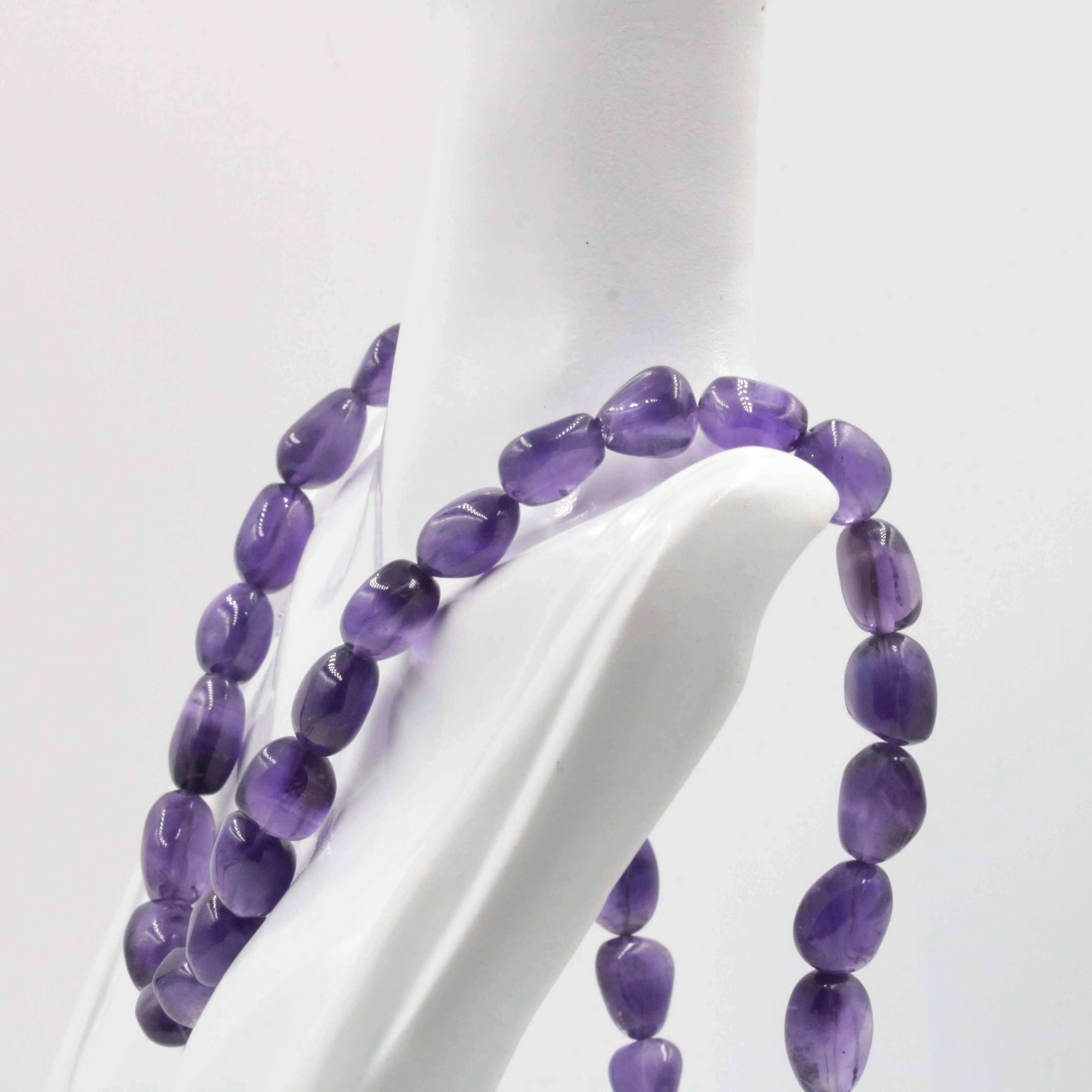 Natural Amethyst Quartz Beaded Necklace Quartz Necklace February Birthstone Necklace Purple Amethyst Beaded Gemstone Necklace SKU 6142736