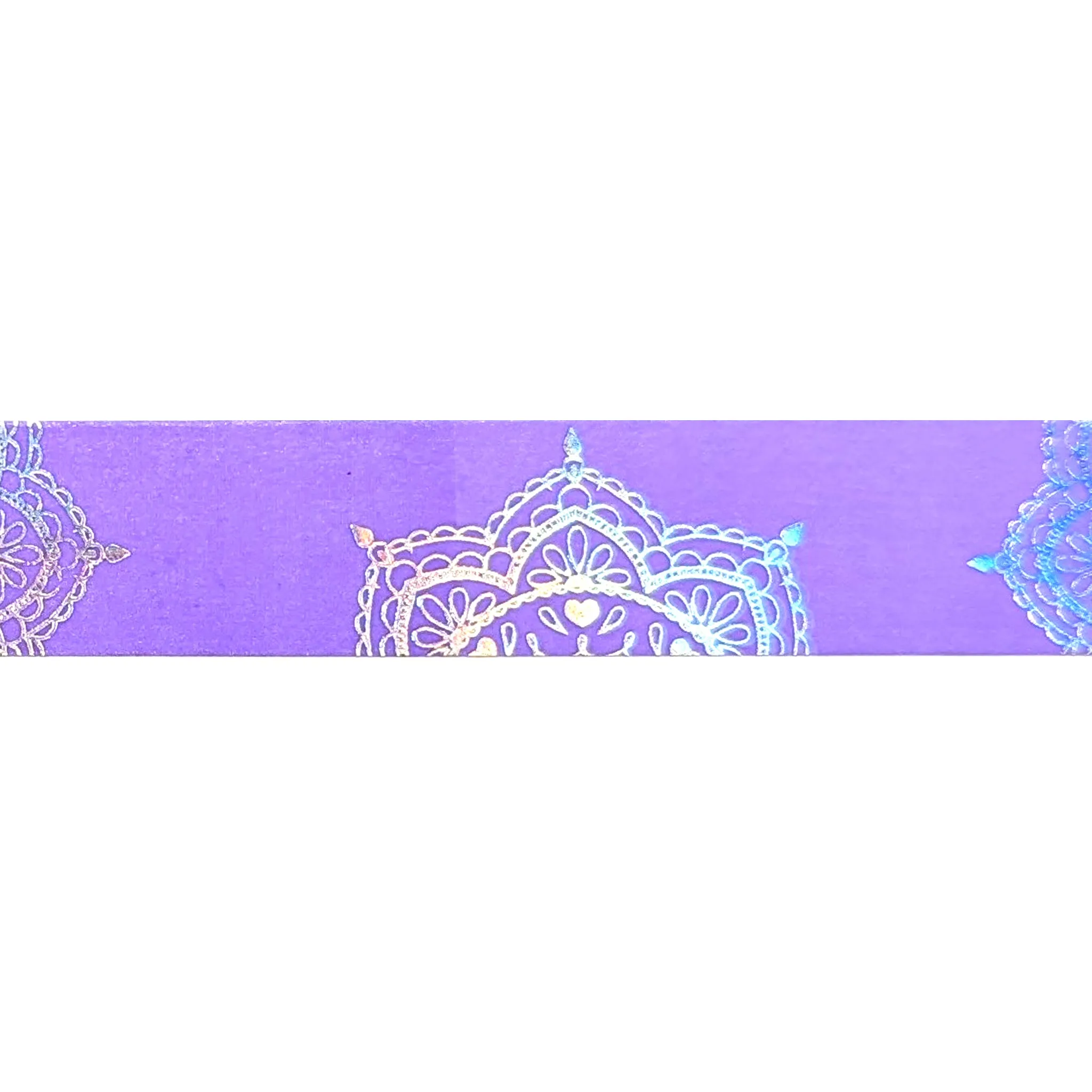 Neon Purple Mandala washi (15mm   silver holographic foil) - Restock