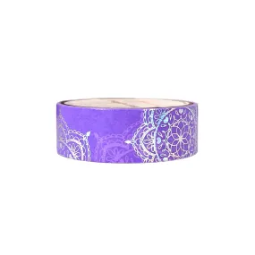 Neon Purple Mandala washi (15mm   silver holographic foil) - Restock