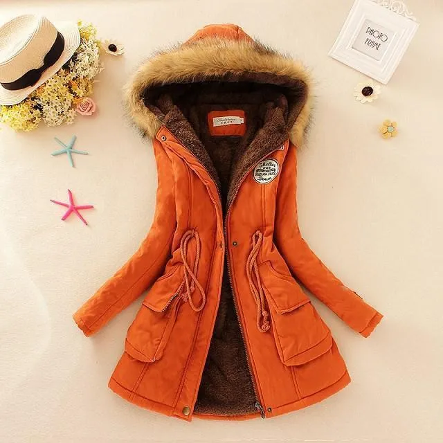 New Parkas Female Women Winter Coat Thickening Cotton Winter Jacket Womens Outwear Parkas for Women Winter (10-20W)