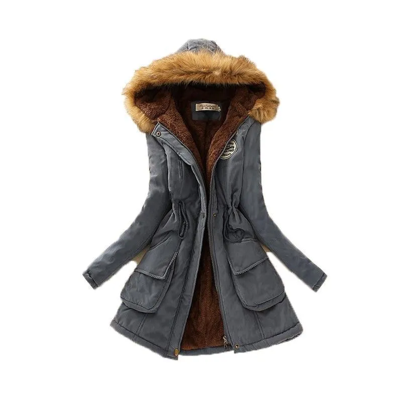 New Parkas Female Women Winter Coat Thickening Cotton Winter Jacket Womens Outwear Parkas for Women Winter (10-20W)