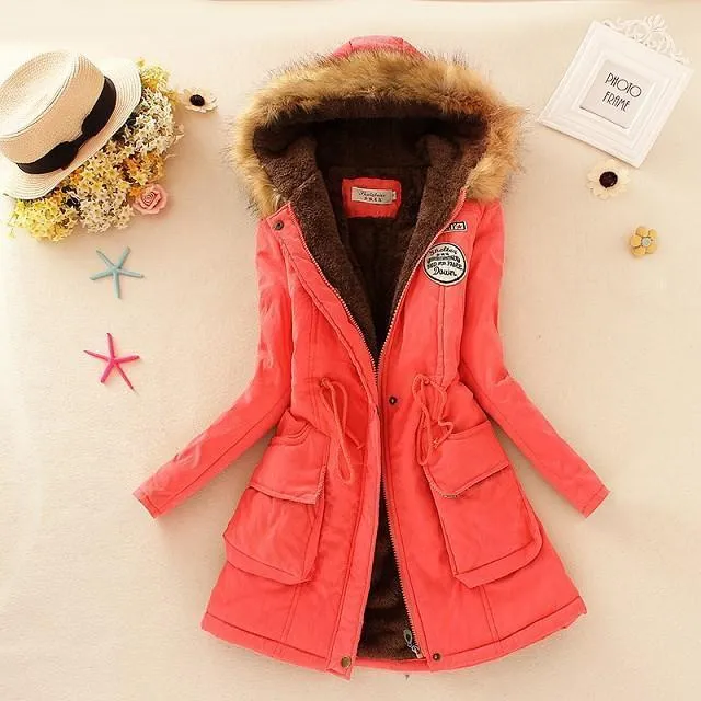 New Parkas Female Women Winter Coat Thickening Cotton Winter Jacket Womens Outwear Parkas for Women Winter (10-20W)