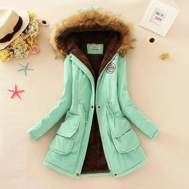 New Parkas Female Women Winter Coat Thickening Cotton Winter Jacket Womens Outwear Parkas for Women Winter (10-20W)