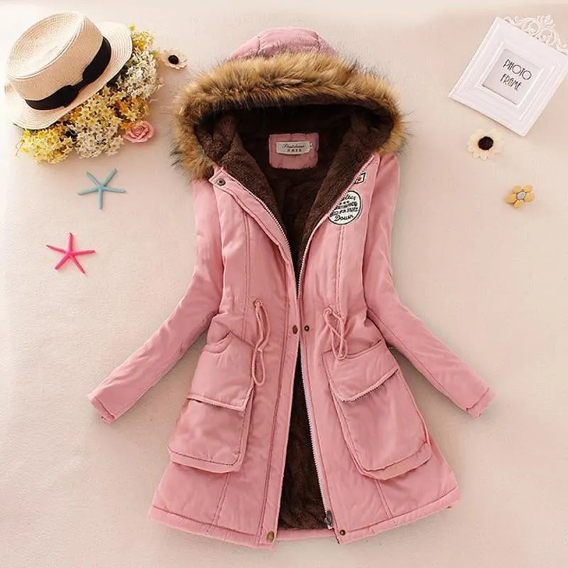 New Parkas Female Women Winter Coat Thickening Cotton Winter Jacket Womens Outwear Parkas for Women Winter (10-20W)