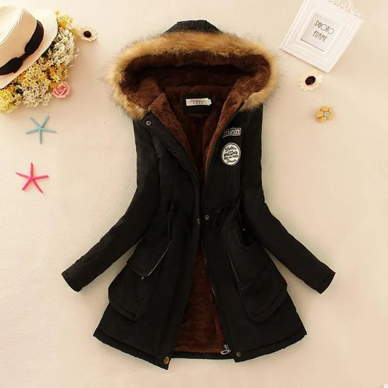 New Parkas Female Women Winter Coat Thickening Cotton Winter Jacket Womens Outwear Parkas for Women Winter (10-20W)