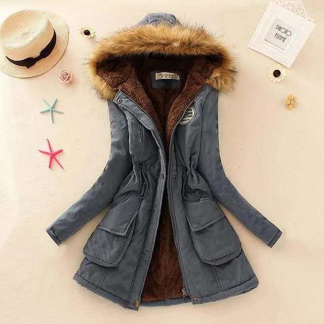 New Parkas Female Women Winter Coat Thickening Cotton Winter Jacket Womens Outwear Parkas for Women Winter (10-20W)