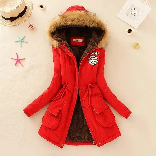 New Parkas Female Women Winter Coat Thickening Cotton Winter Jacket Womens Outwear Parkas for Women Winter (10-20W)