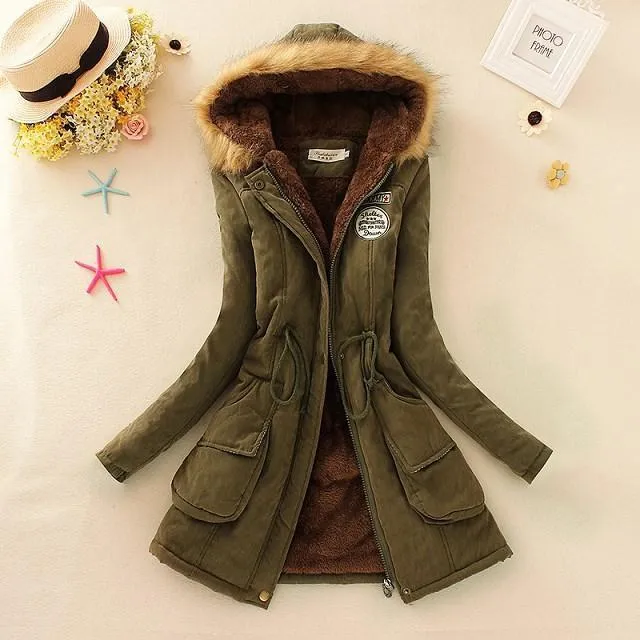 New Parkas Female Women Winter Coat Thickening Cotton Winter Jacket Womens Outwear Parkas for Women Winter (10-20W)