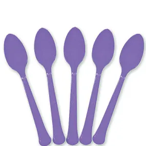 New Purple Plastic Spoons | 20ct