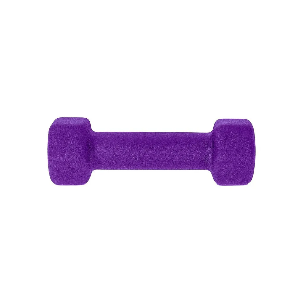 Non-Slip Neoprene Dumbbell Set 3kg x 2 - Purple, Verpeak