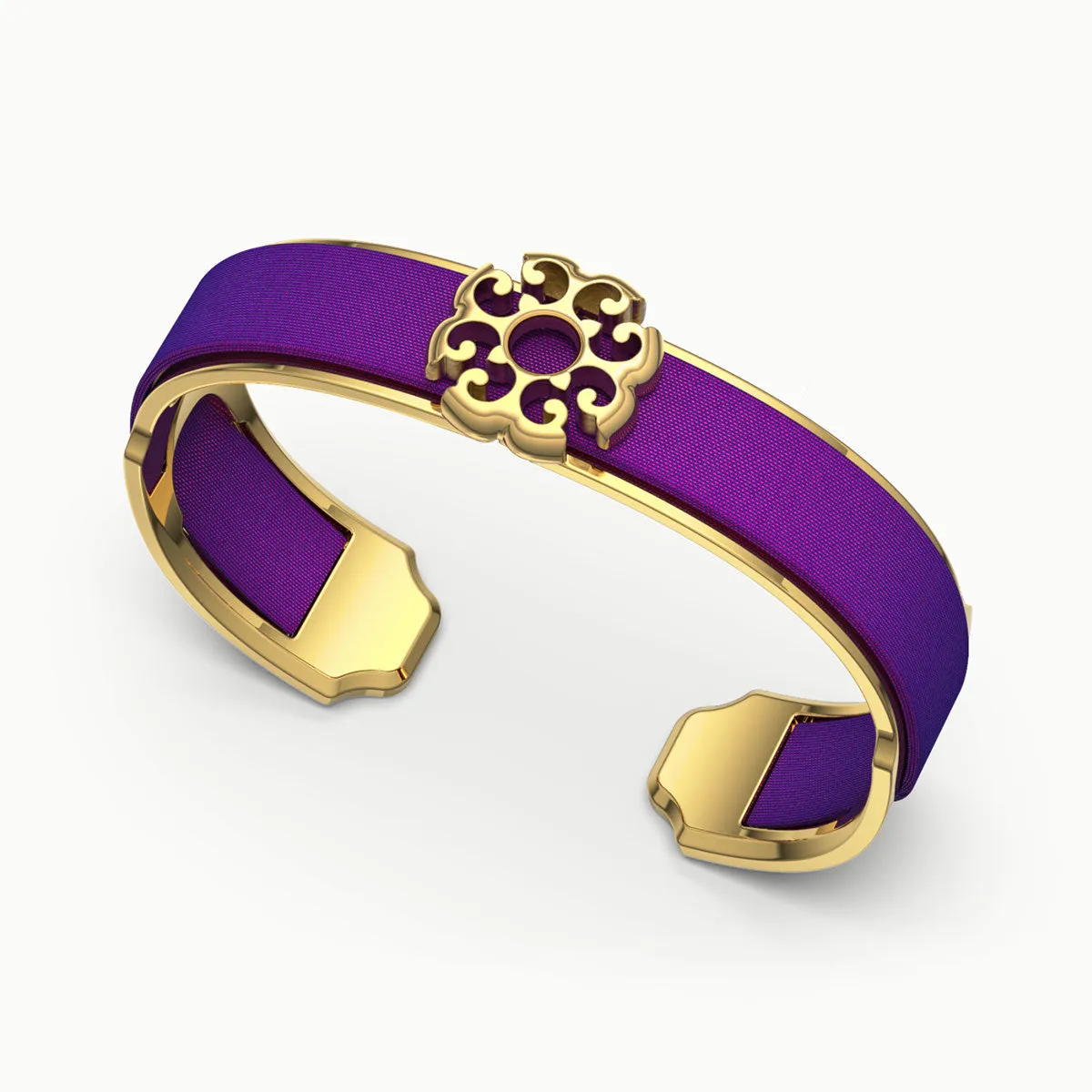 Nonya Blossom Silk Cuff - Orchid Purple