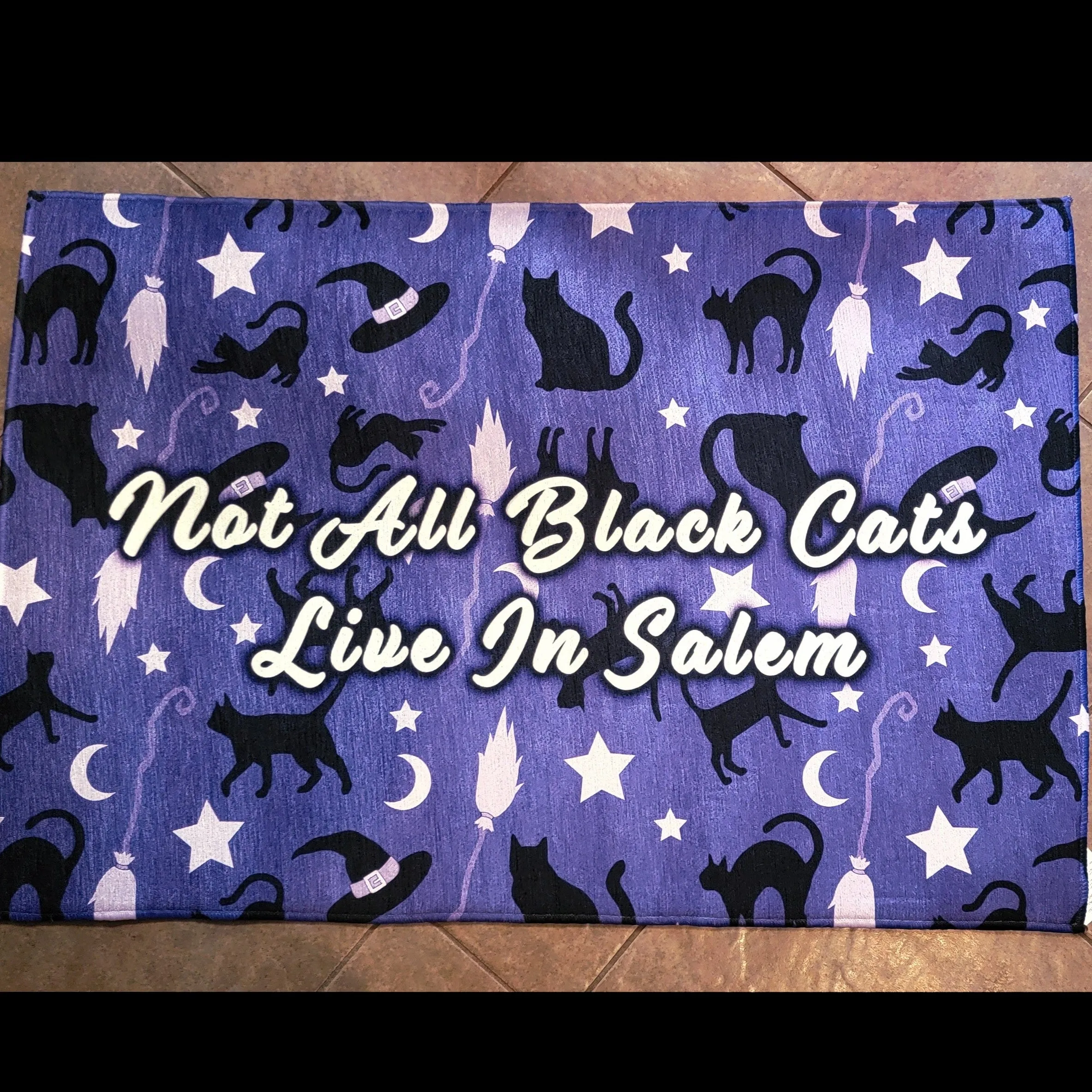 Not All Black Cats Live In Salem Mat