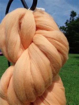 Peachy Merino Wool Roving Top