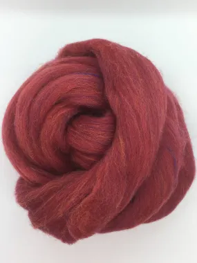 Persian Red Merino  Wool Top Roving - Spin into Yarn, Needle Felt wet felt, weave, knit, all Crafts