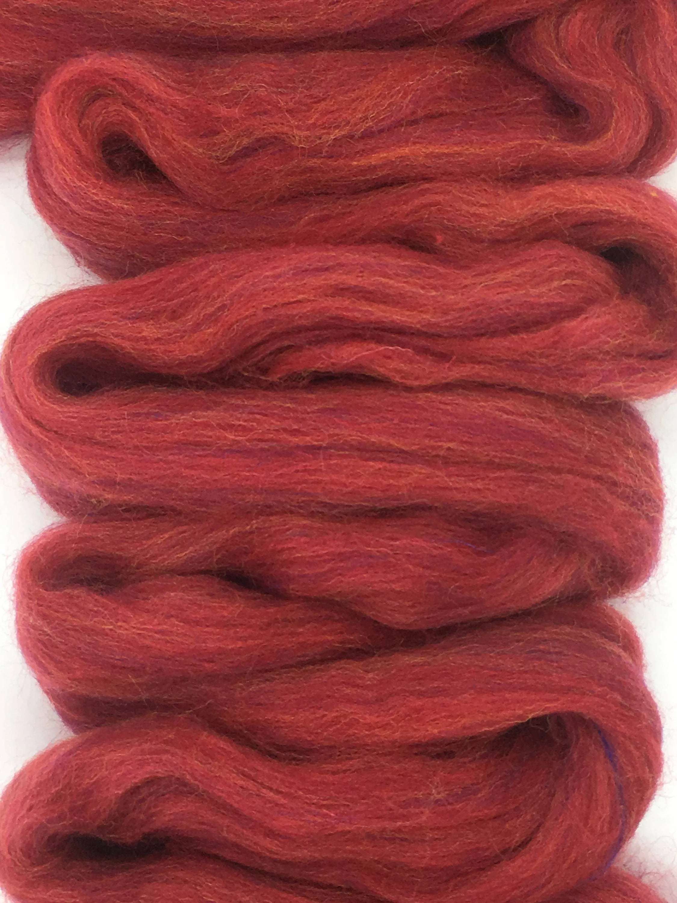 Persian Red Merino  Wool Top Roving - Spin into Yarn, Needle Felt wet felt, weave, knit, all Crafts