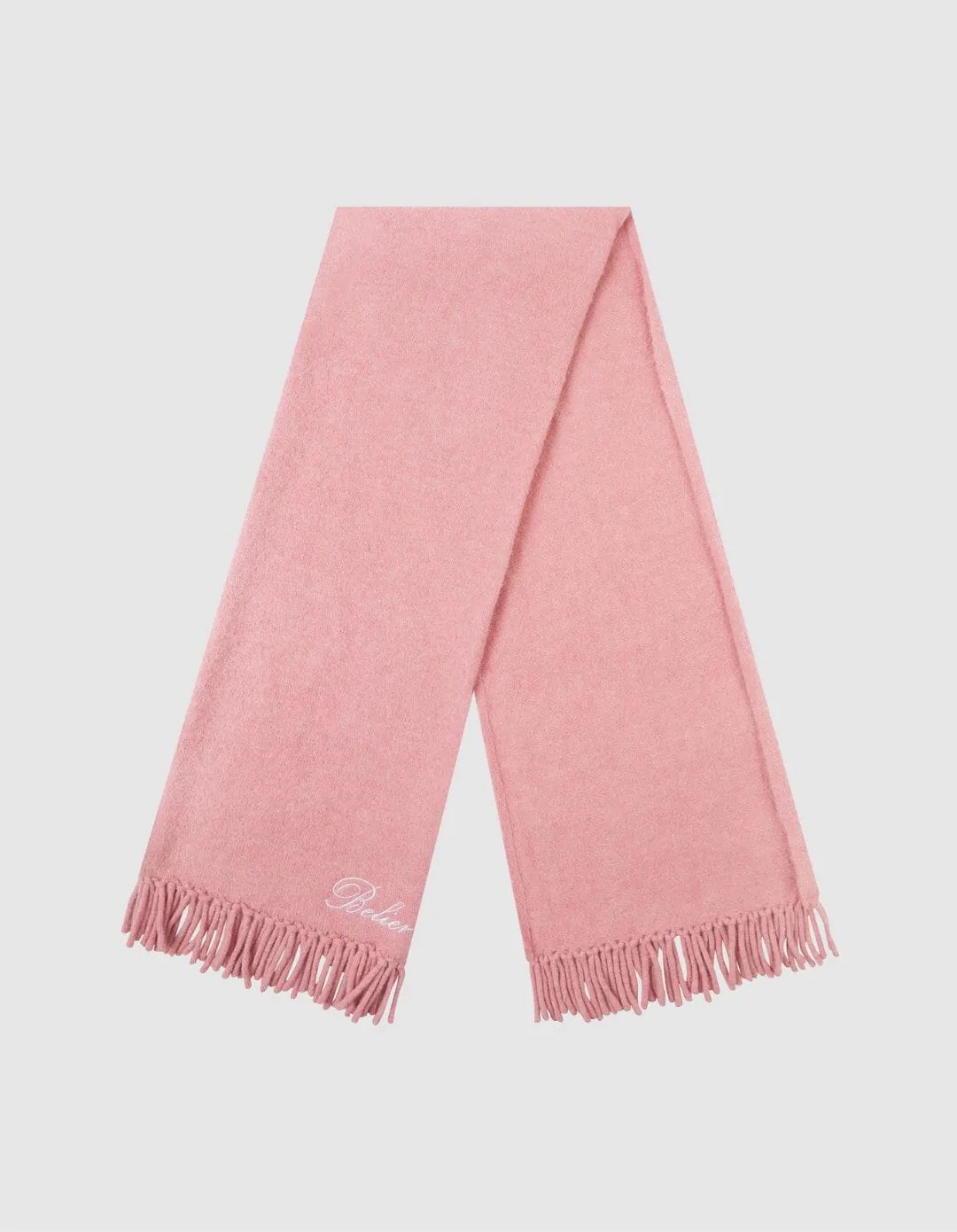 Pink Alpaca Knit Scarf