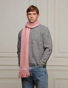 Pink Alpaca Knit Scarf