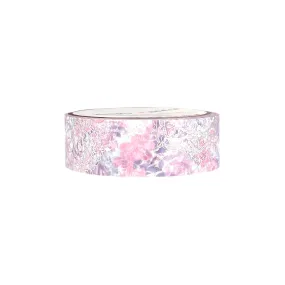 Pink Purple Floral Mandala washi (15mm   silver foil)