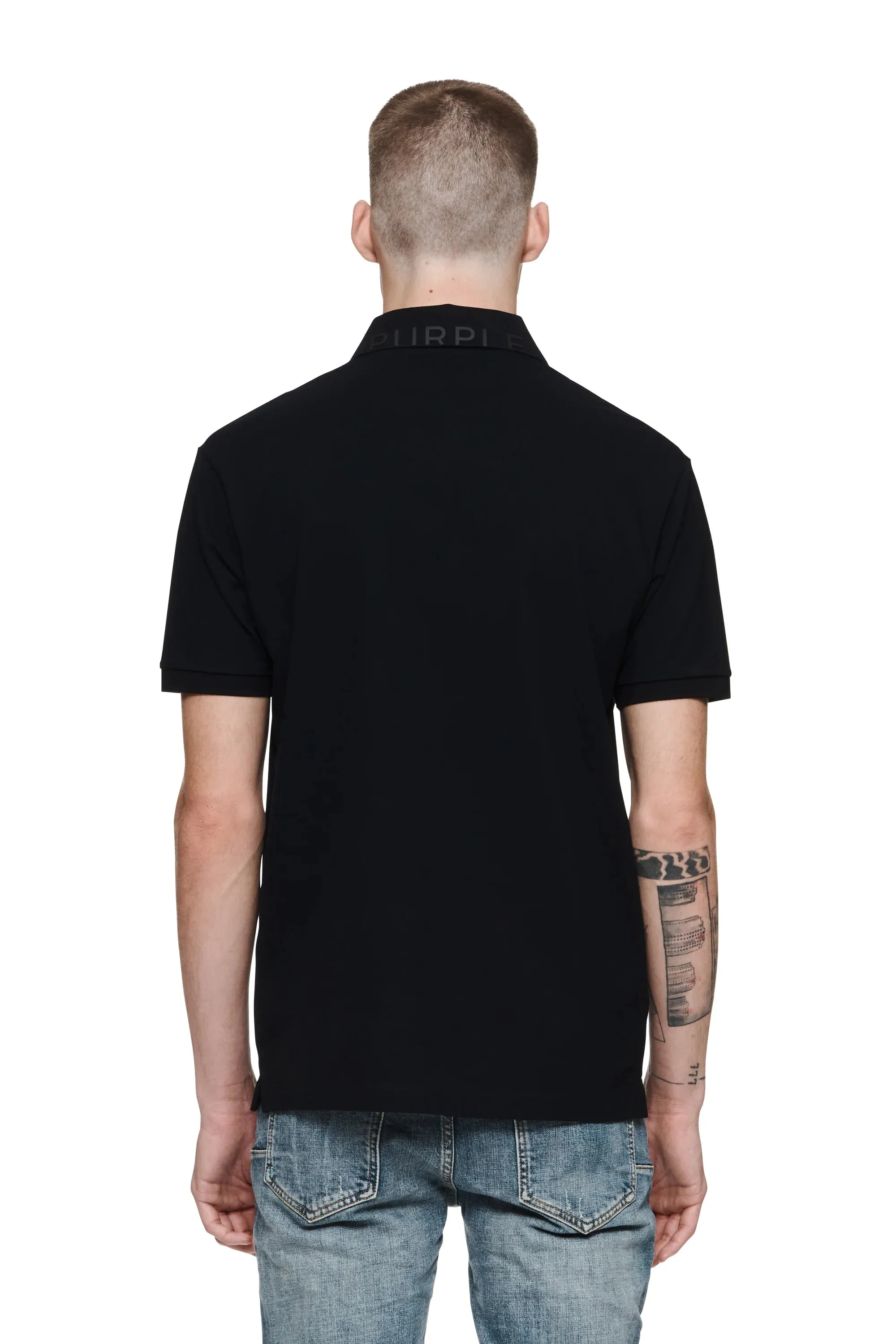 Pique Knit Polo (Black) - PP125MPBP423