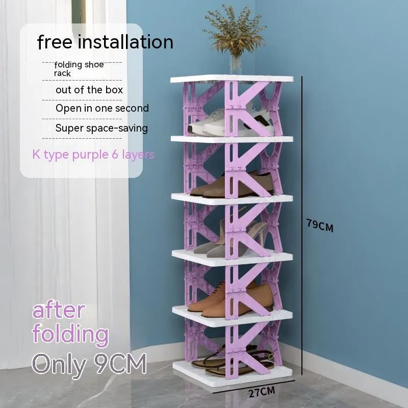 Plastic Installation-free Shoe Rack Storage Shoe Rack Folding Shoe Cabinet