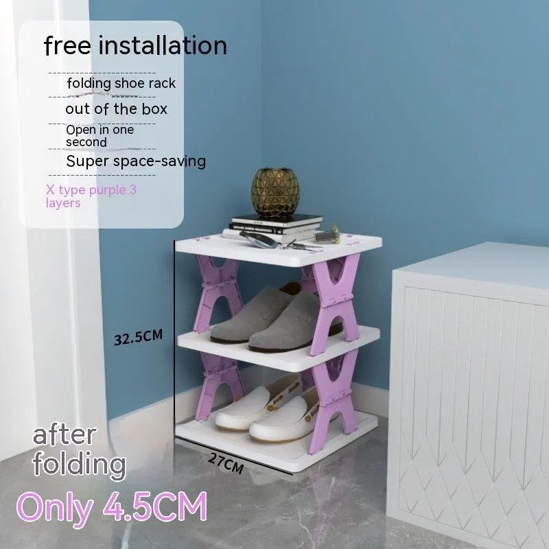 Plastic Installation-free Shoe Rack Storage Shoe Rack Folding Shoe Cabinet