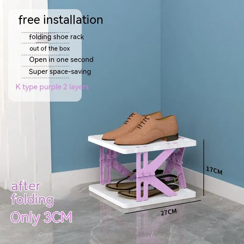 Plastic Installation-free Shoe Rack Storage Shoe Rack Folding Shoe Cabinet