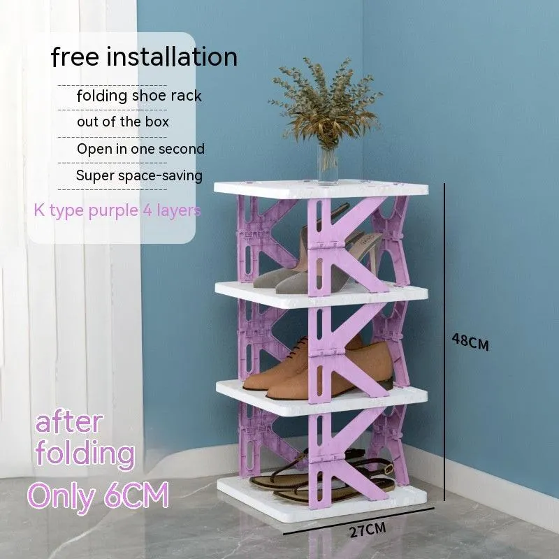 Plastic Installation-free Shoe Rack Storage Shoe Rack Folding Shoe Cabinet