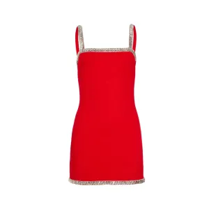 Pre Order:  Rhinestones Straight Neck Bandage Dress