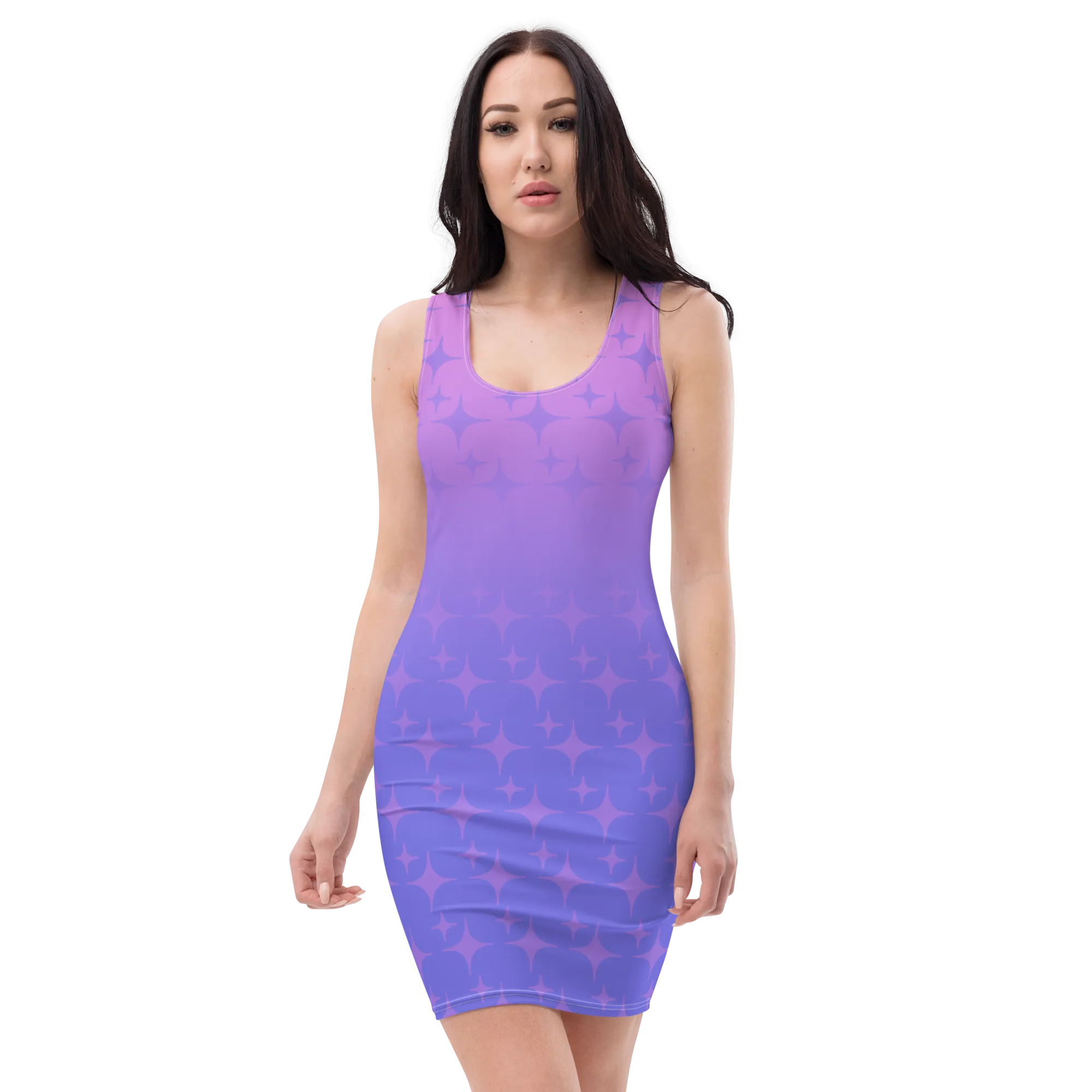 Purple Ghost Sparkle Bodycon Tank Dress (Adult XS-XL)