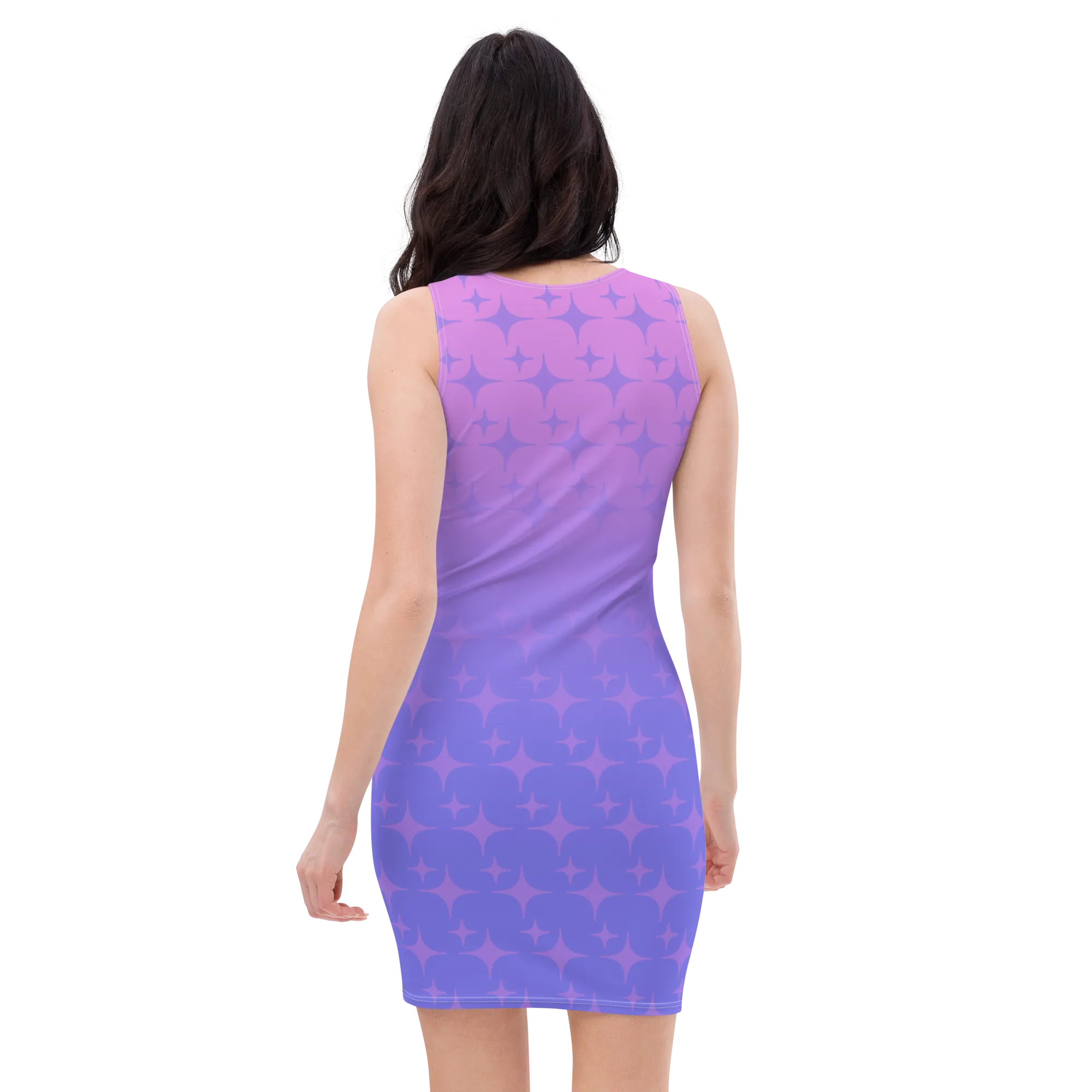 Purple Ghost Sparkle Bodycon Tank Dress (Adult XS-XL)