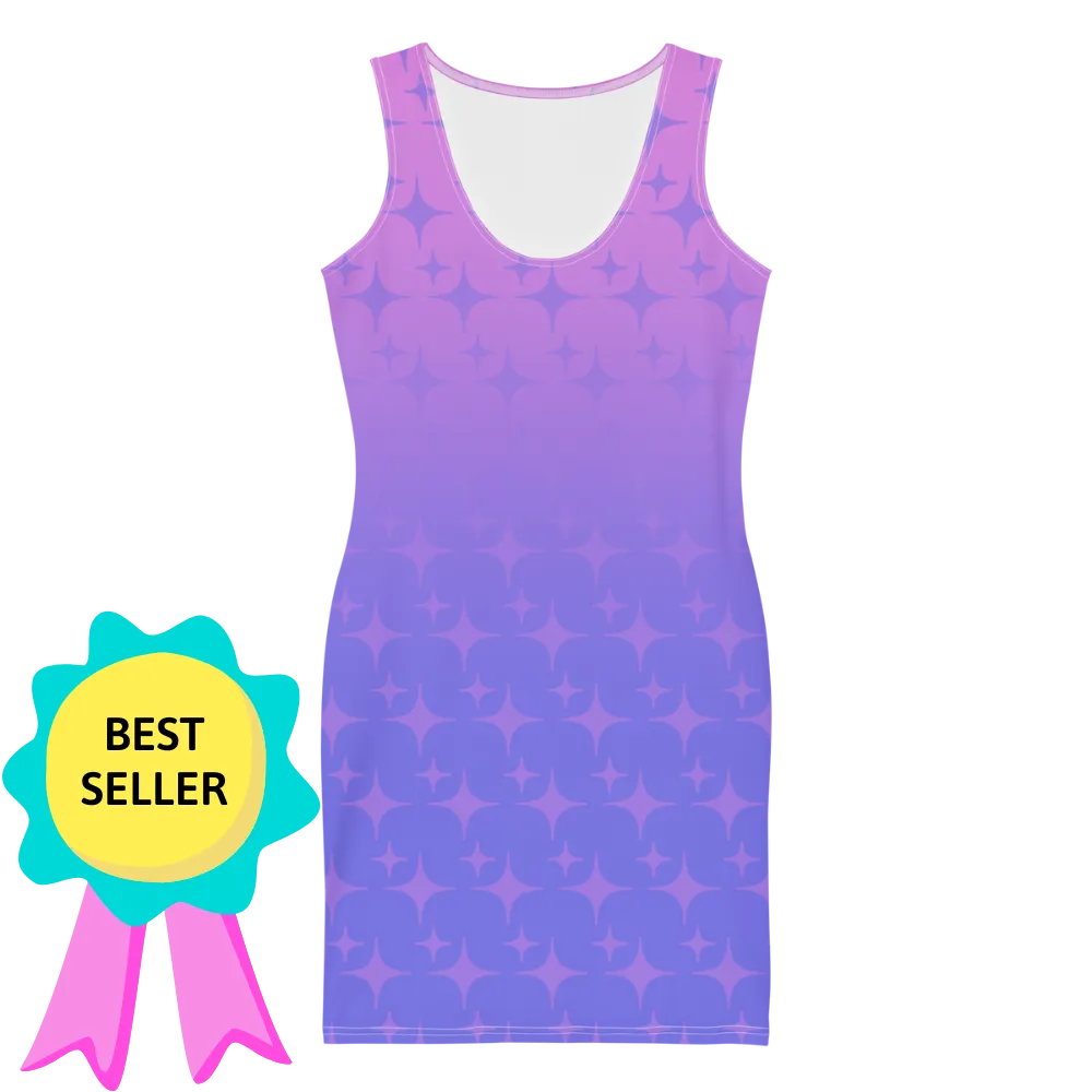 Purple Ghost Sparkle Bodycon Tank Dress (Adult XS-XL)