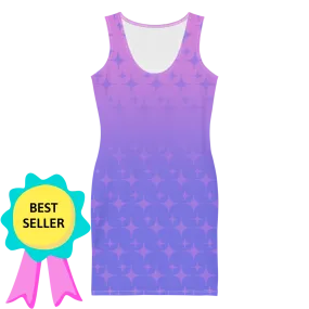 Purple Ghost Sparkle Bodycon Tank Dress (Adult XS-XL)