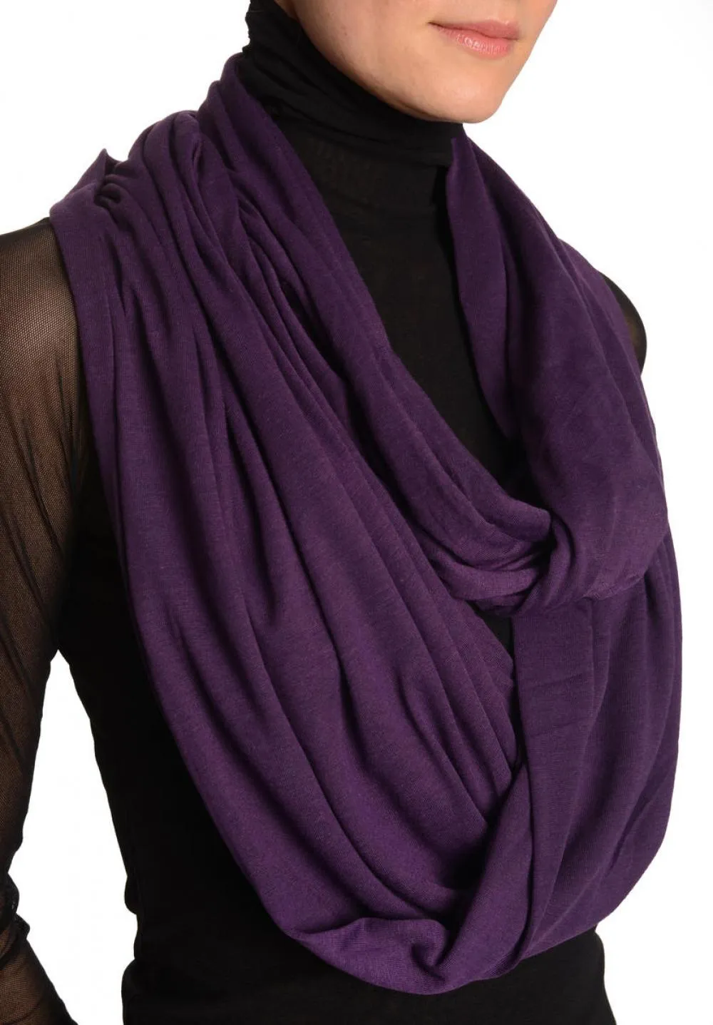 Purple Soft Cotton Snood Scarf