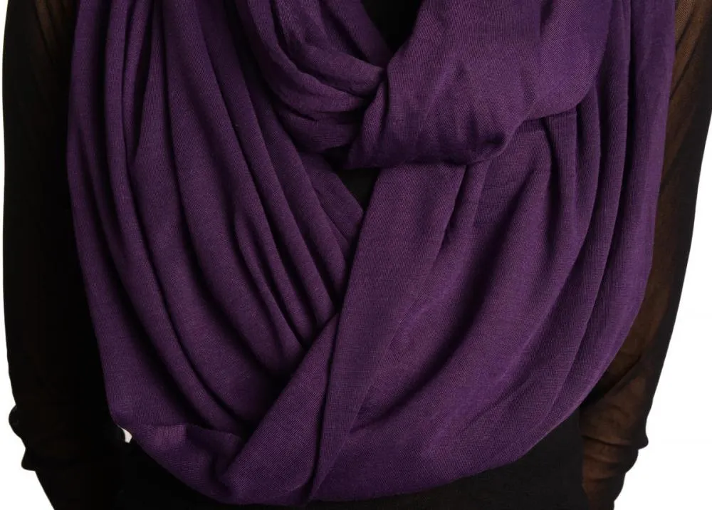 Purple Soft Cotton Snood Scarf