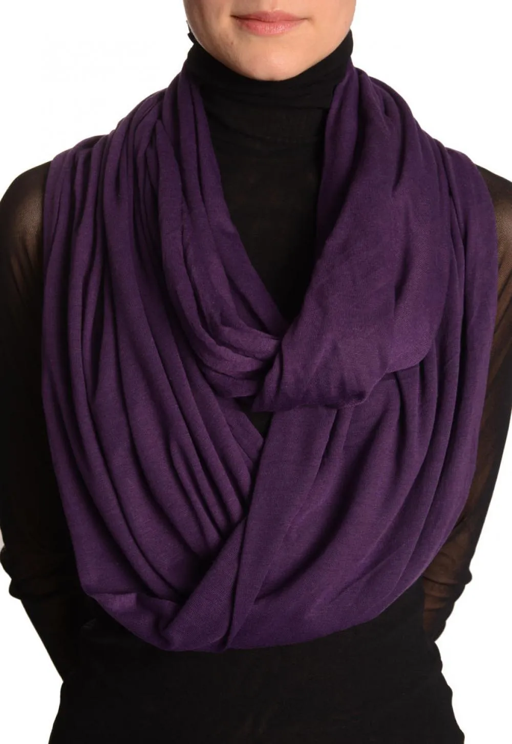 Purple Soft Cotton Snood Scarf