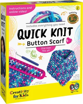 Quick Knit Button Scarf