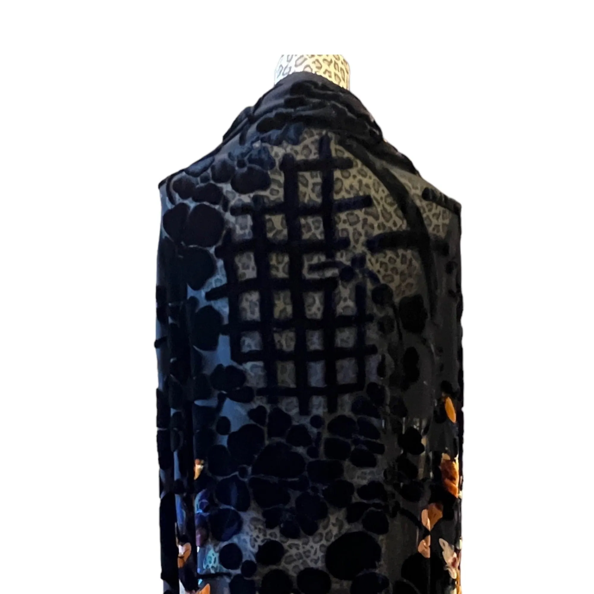 SCARF/SHAWL Burnt Velvet - Gold, Purple, Black