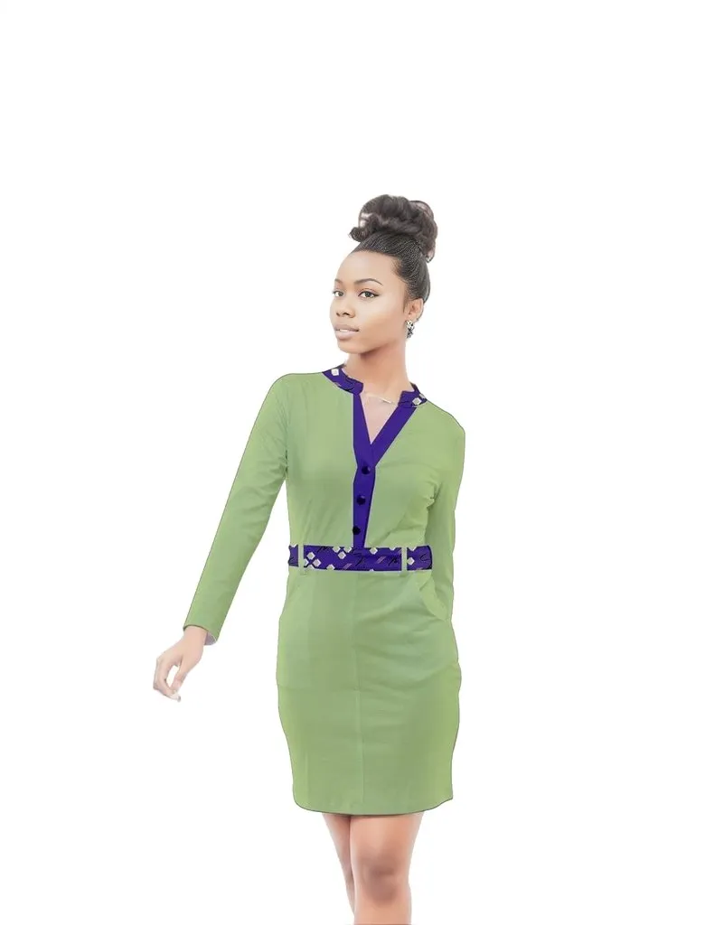 Sig Button Long Sleeve Dress - 2 variations