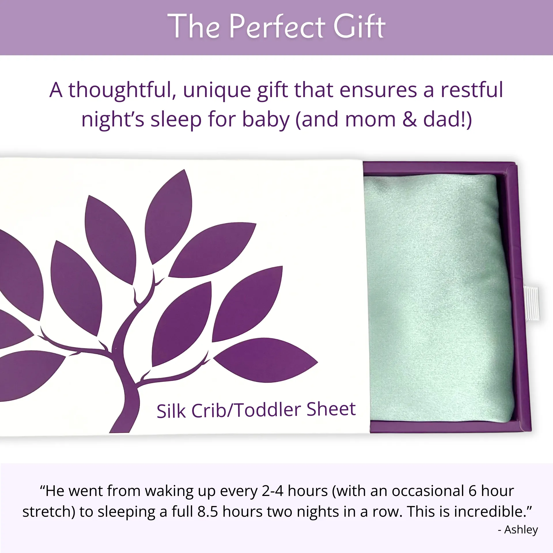 Silk Crib Fitted Sheet - Peaceful Purple