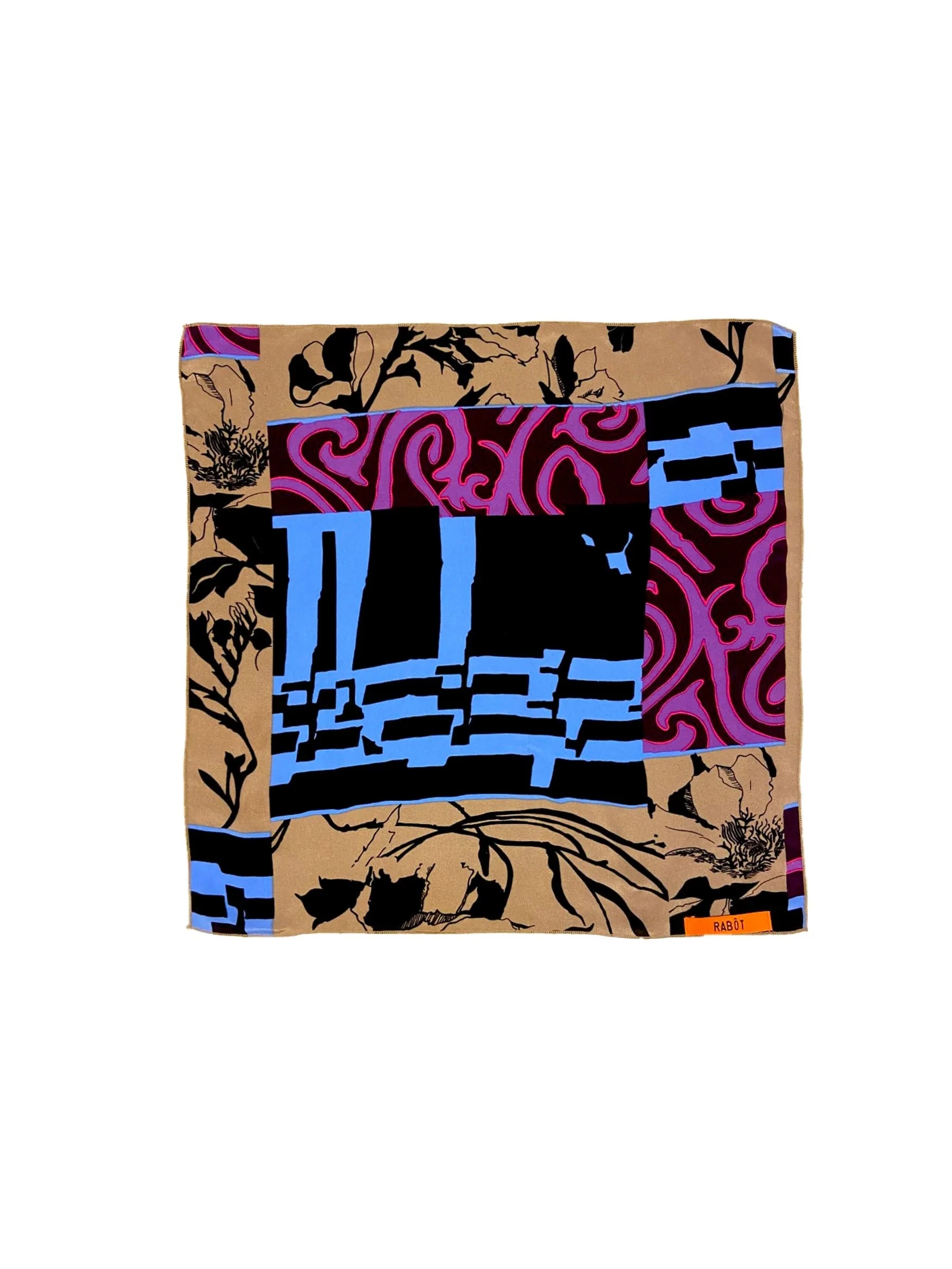 Silk Scarf in Patchwork Print