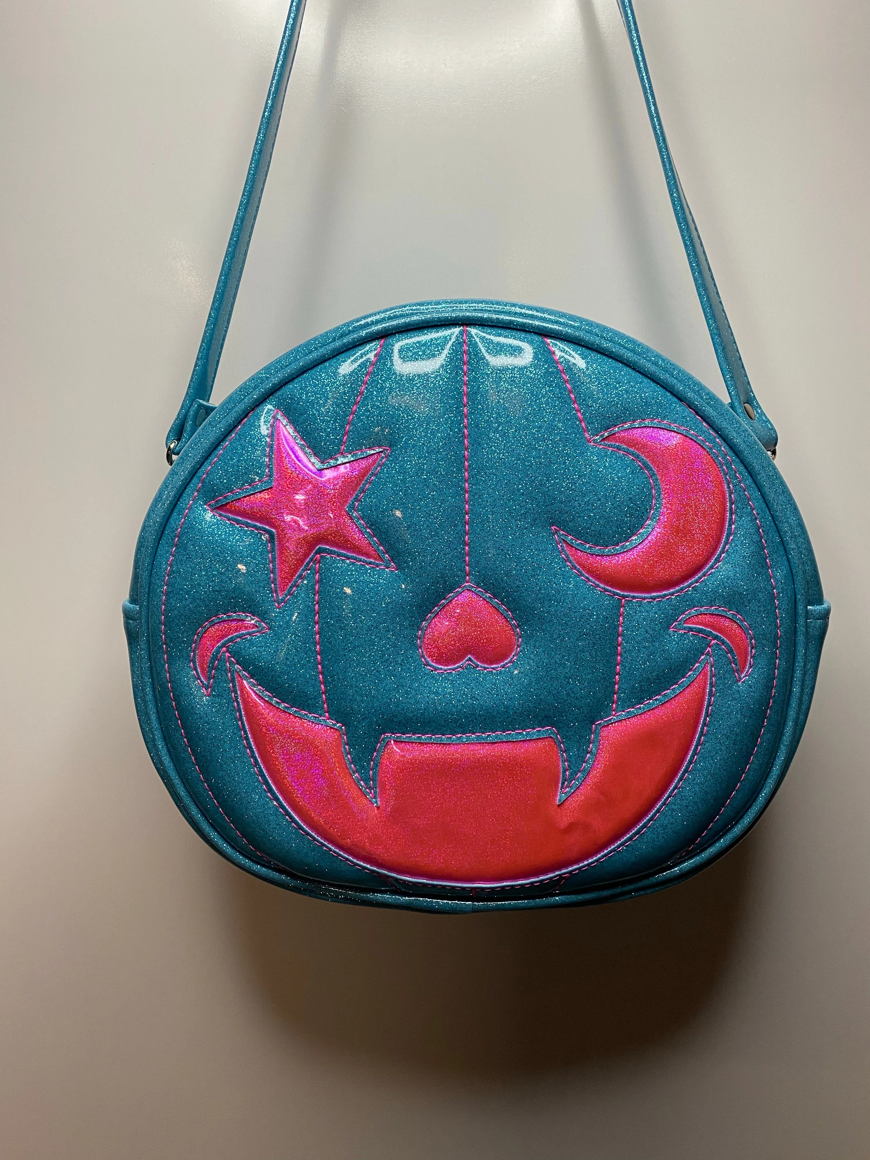 Sky Blue and Neon Pink Starry Moon Cruiser Pumpkin *PRE-ORDER